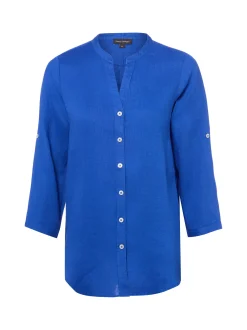Franco Callegari Damen Leinenbluse in indigo