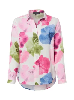 Franco Callegari Damen Leinenbluse in pink mehrfarbig
