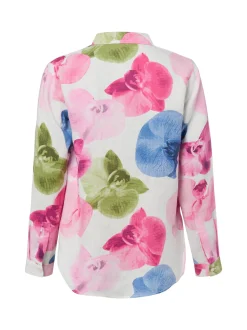 Franco Callegari Damen Leinenbluse in pink mehrfarbig