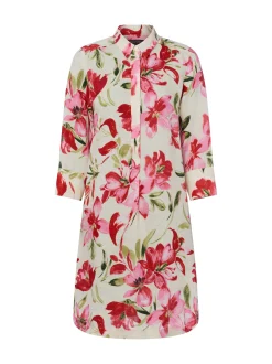 Franco Callegari Damen Leinenkleid in rosa weiß
