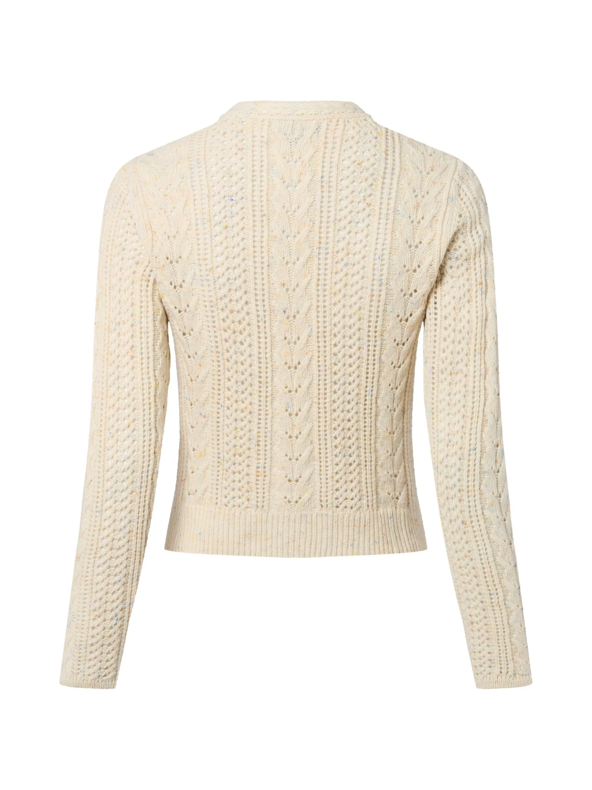 Franco Callegari Damen Strickjacke mit Merino-Anteil in ecru