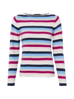 Franco Callegari Damen Strickpullover in ecru mehrfarbig