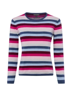 Franco Callegari Damen Strickpullover mit Cashmereanteil in fuchsia mehrfarbig