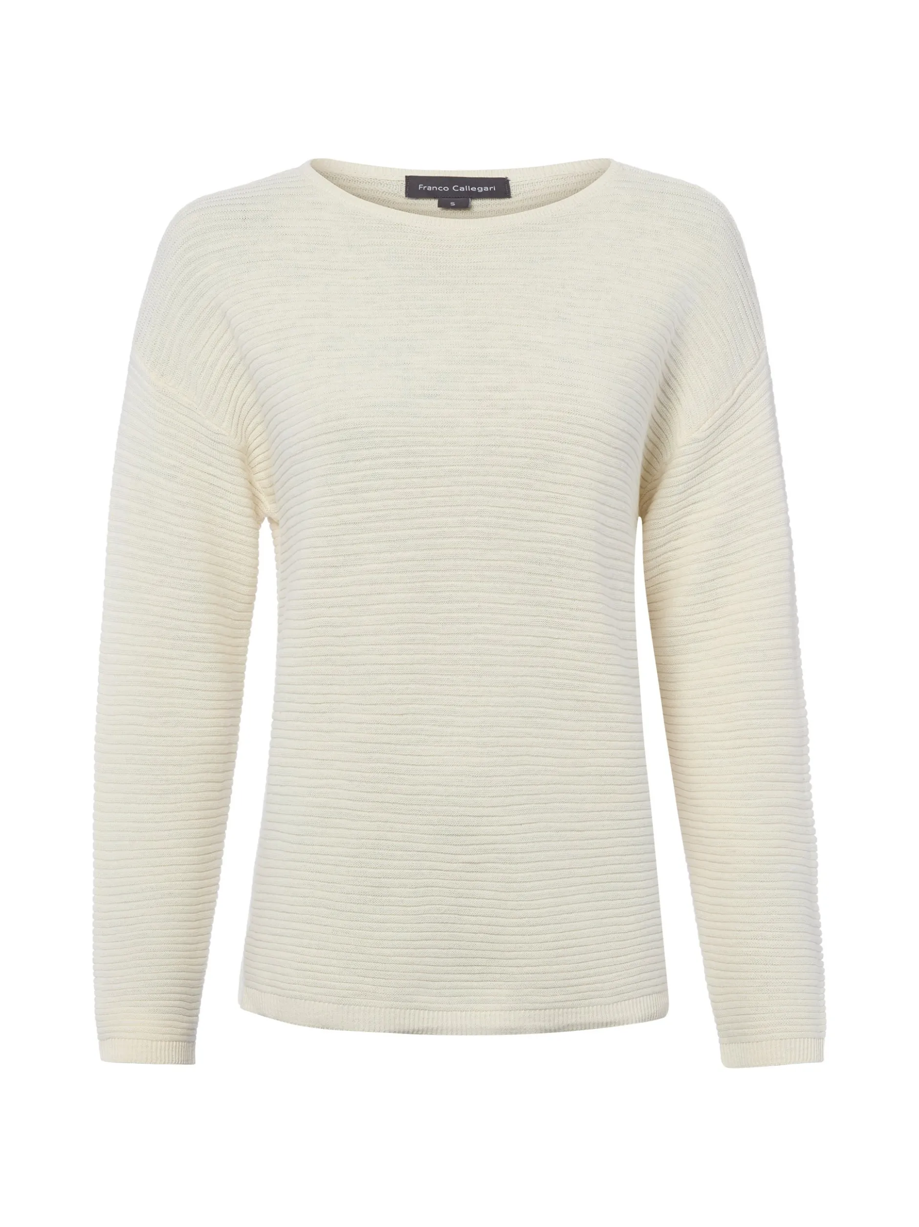 Franco Callegari Damen Strickpullover mit Leinen in ecru