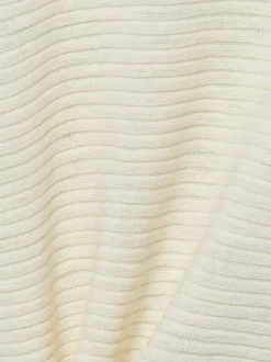 Franco Callegari Damen Strickpullover mit Leinen in ecru