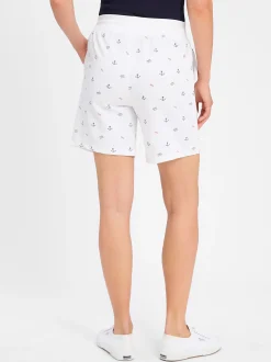 Franco Callegari Damen Sweatshorts in ecru blau
