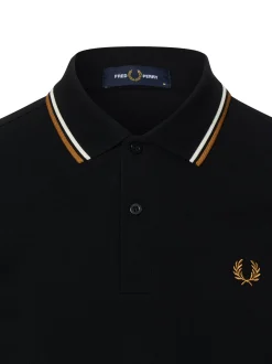 Fred Perry Herren Poloshirt in schwarz - Ärmel: kurzarm