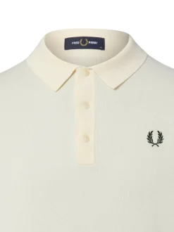 Fred Perry Herren Strick-Poloshirt in ecru