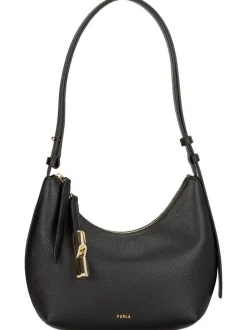 Furla Damen Schultertasche - Goccia Shoulder Bag in schwarz