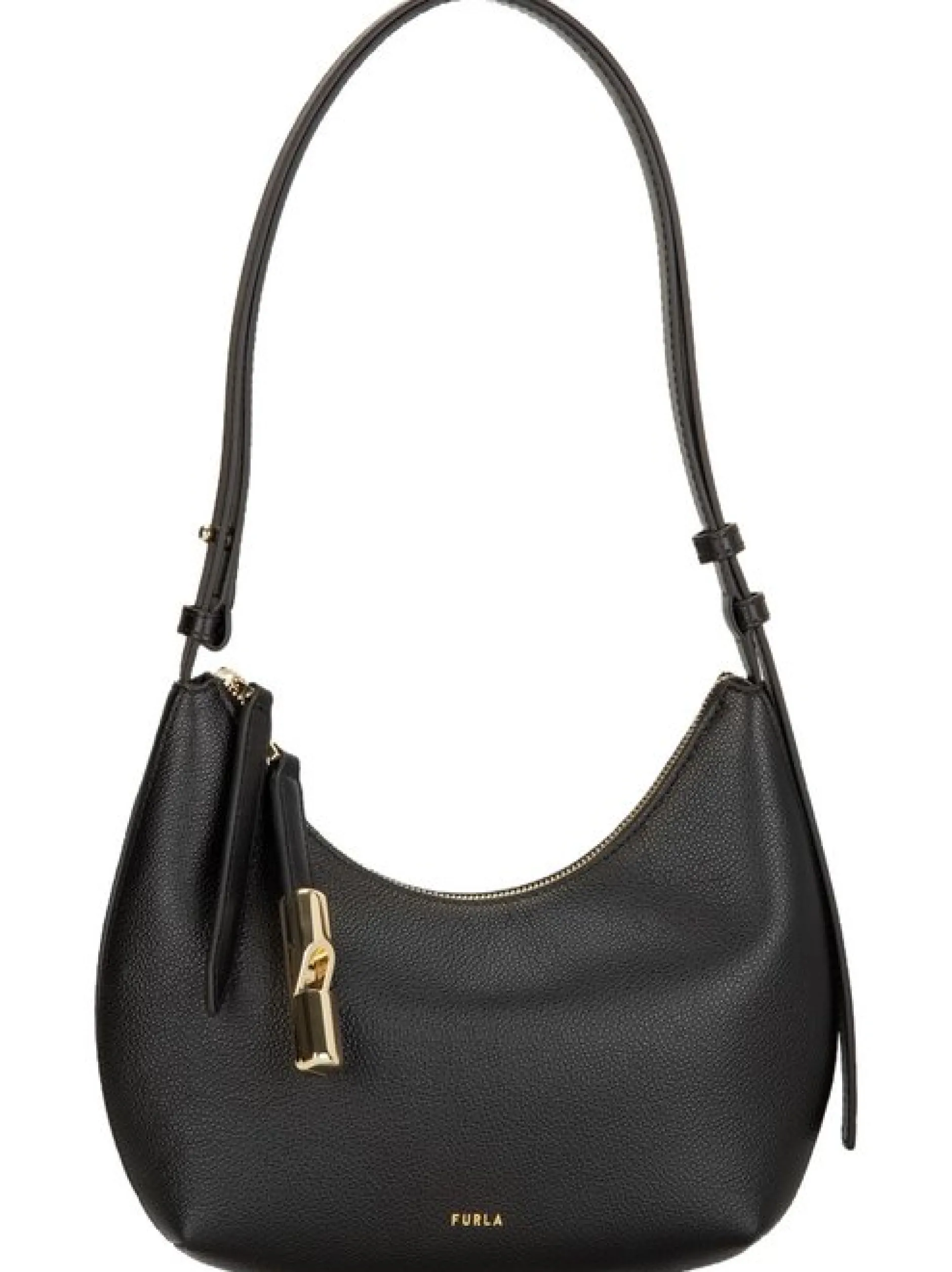 Furla Damen Schultertasche - Goccia Shoulder Bag in schwarz