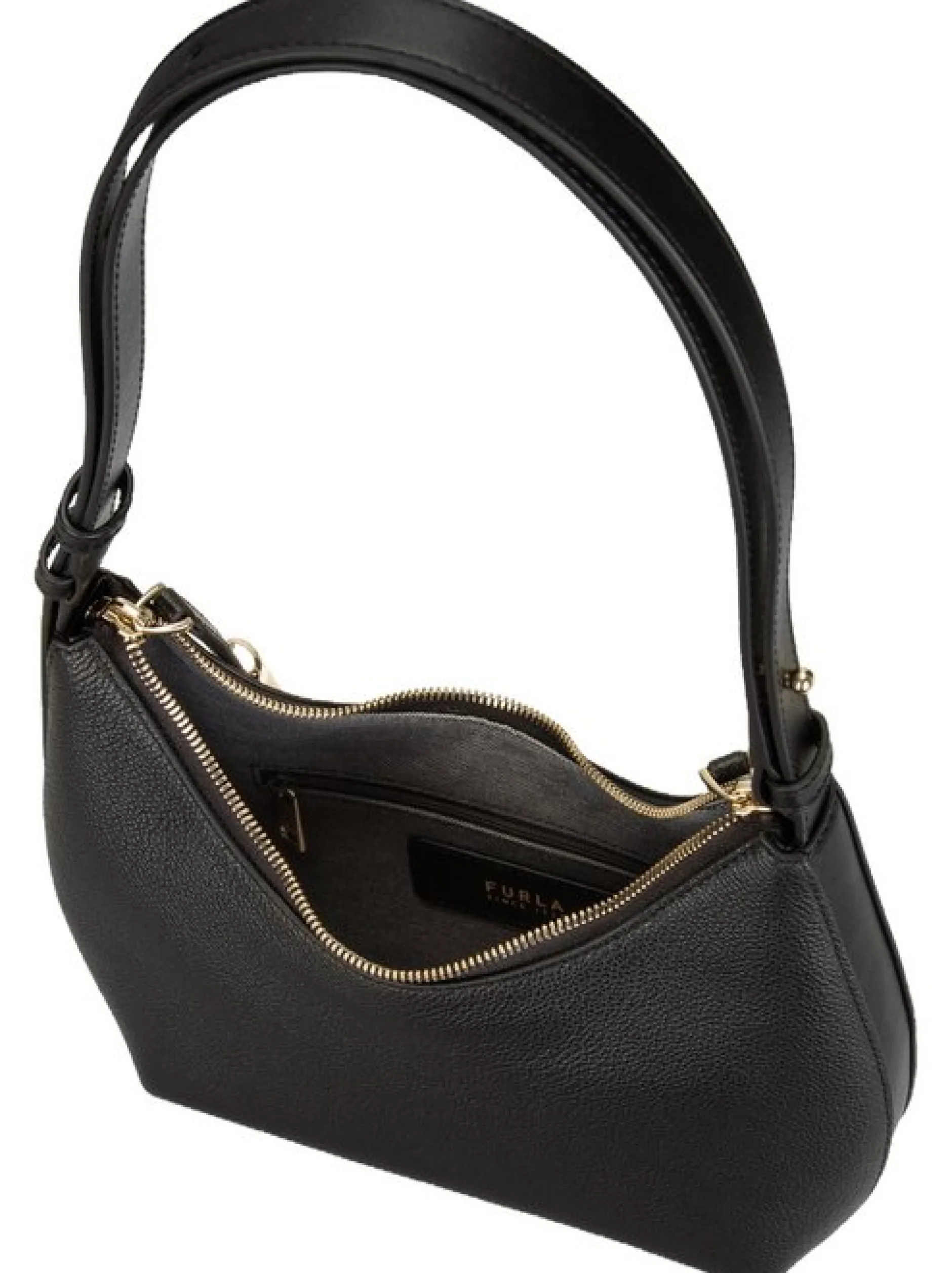 Furla Damen Schultertasche - Goccia Shoulder Bag in schwarz