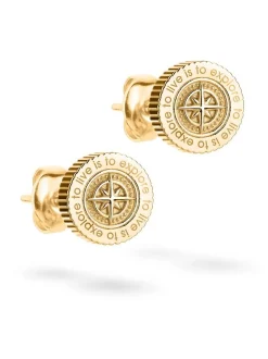 Fynch-Hatton Damen Ohrstecker - The Northstar Coin in gold