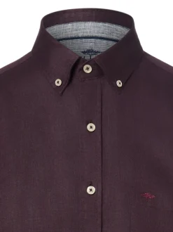 Fynch-Hatton Herren Leinenhemd in aubergine