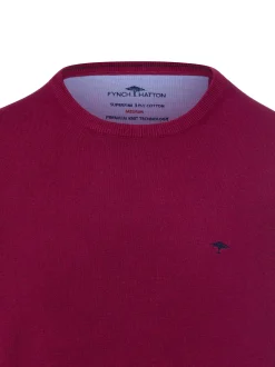 Fynch-Hatton Herren Strickpullover in himbeer