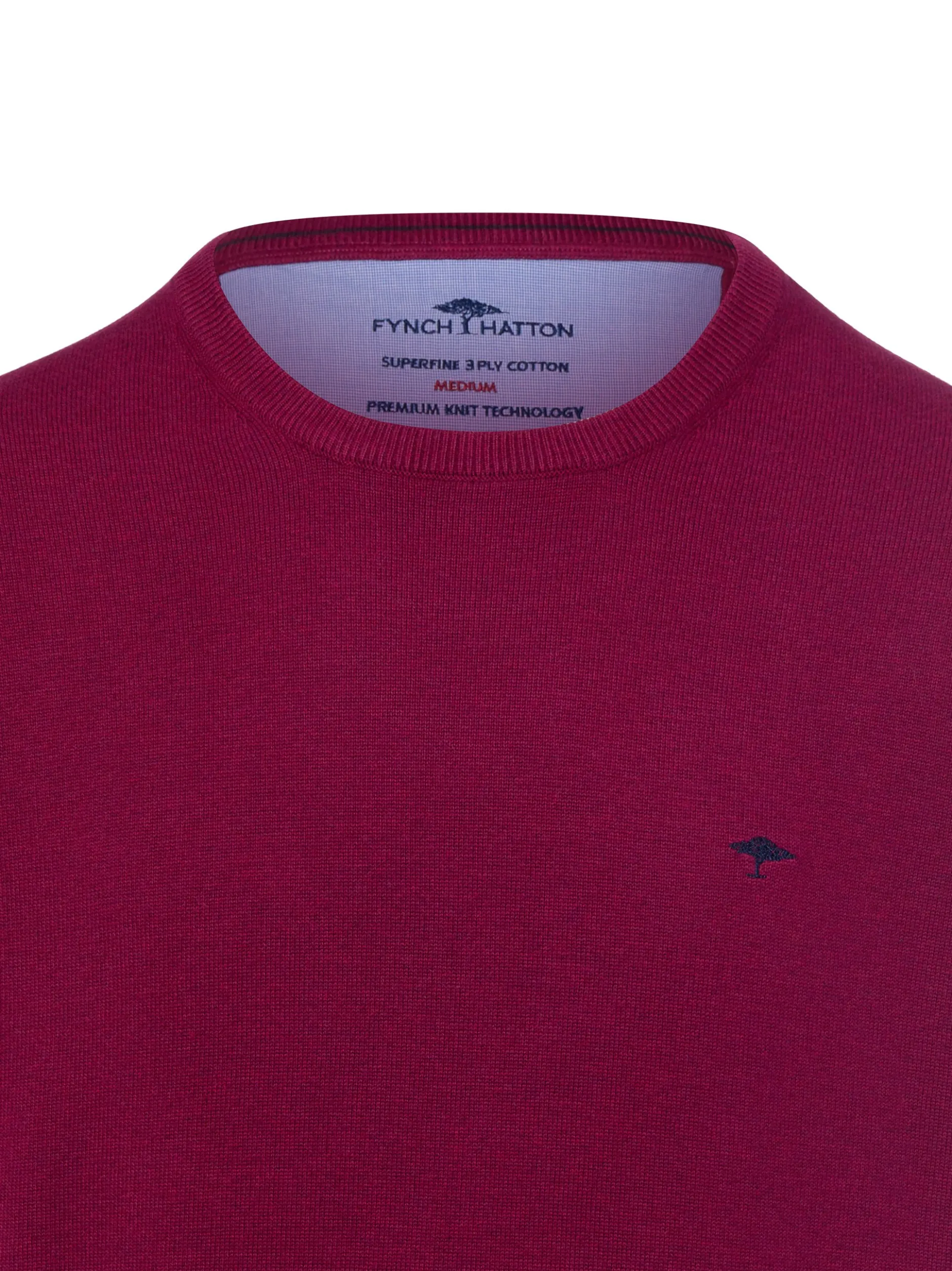 Fynch-Hatton Herren Strickpullover in himbeer