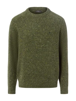 Fynch-Hatton Herren Wollpullover mit Alpaka-Anteil in oliv