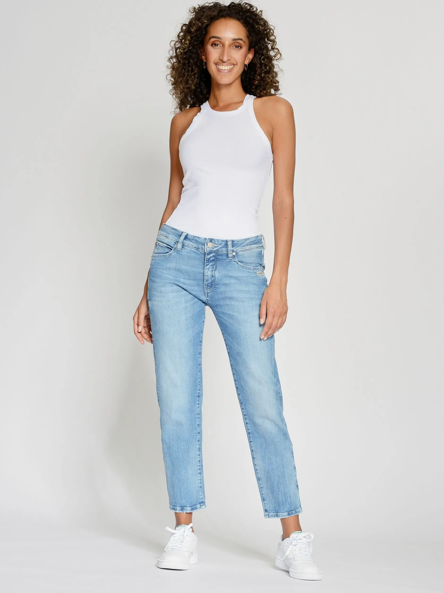 GANG Damen Jeans - 94NADIA cropped in hellblau