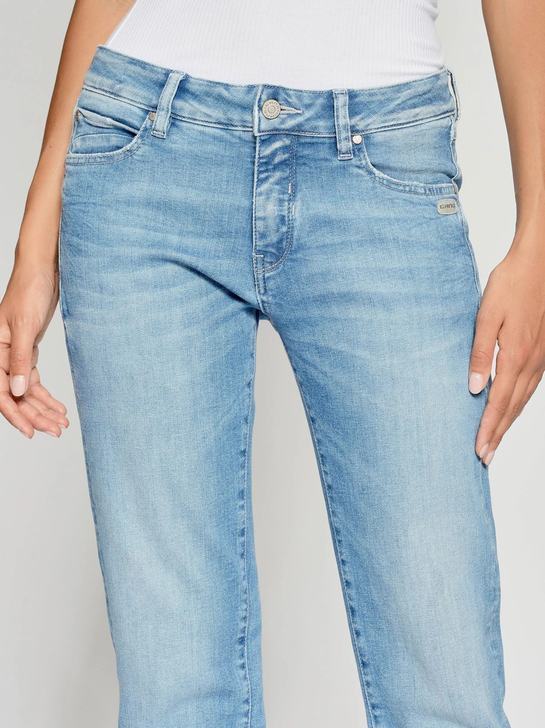 GANG Damen Jeans - 94NADIA cropped in hellblau