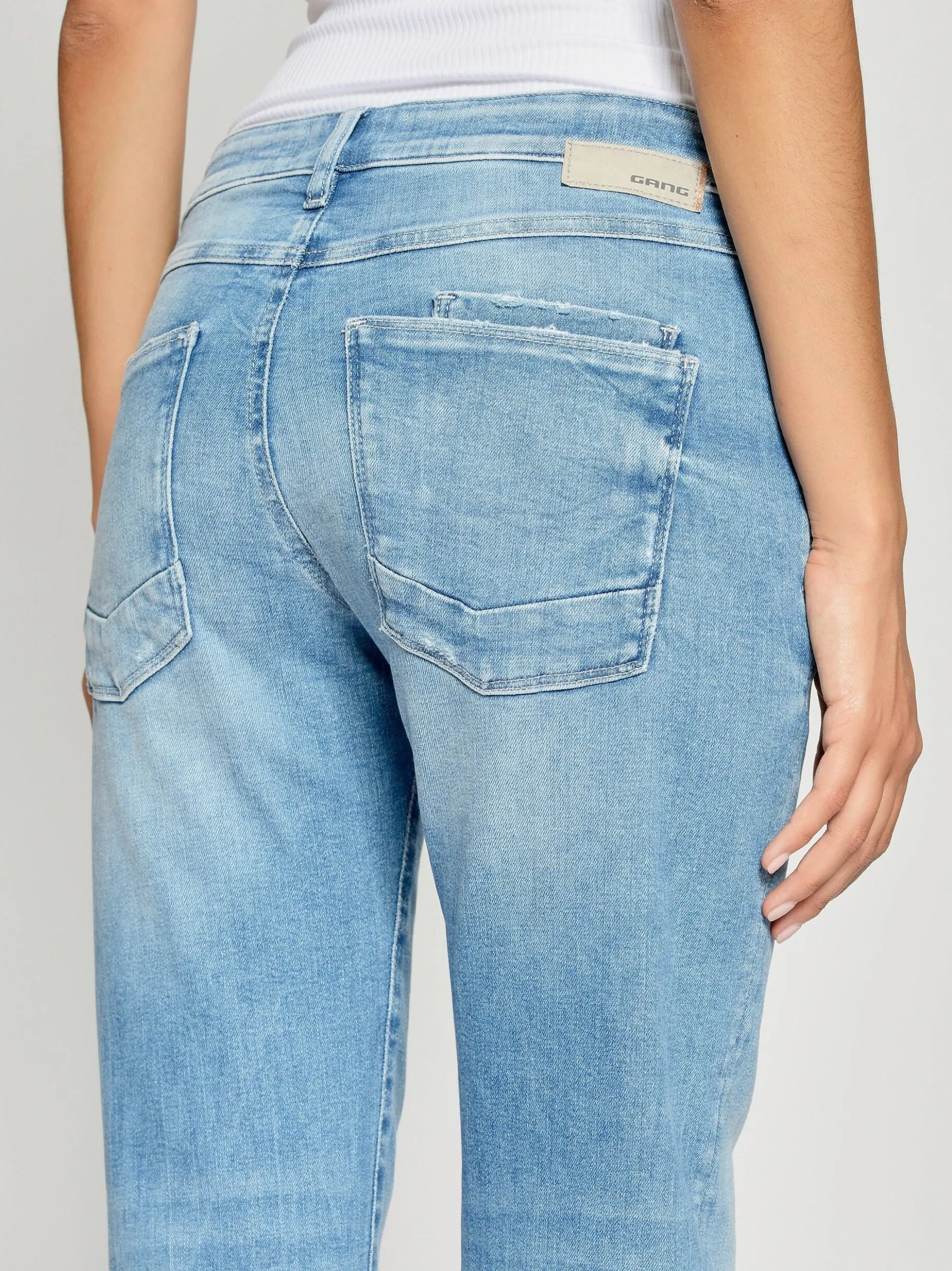 GANG Damen Jeans - 94NADIA cropped in hellblau