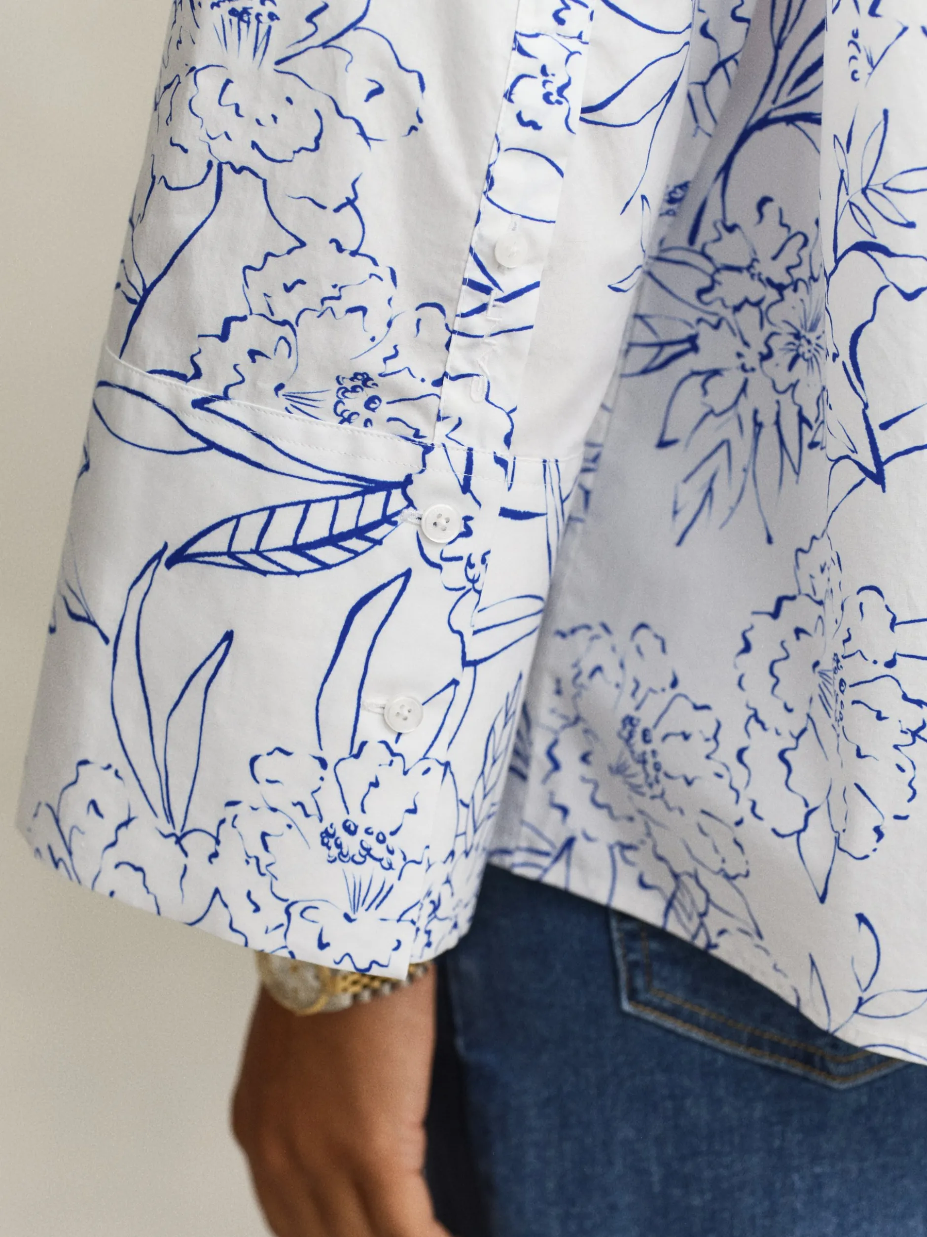 Gant Damen Hemdbluse in indigo weiß - Ärmel: 3/4 Arm