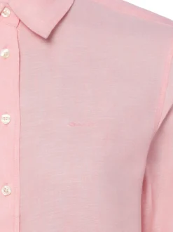 Gant Damen Leinenbluse in rosa - Ärmel: langarm