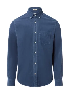 Gant Herren Cordhemd in indigo - Ausschnitt: Button-Down