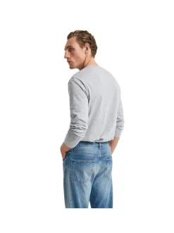 Gant Herren Longsleeve in grau - Ausschnitt: Rundhals