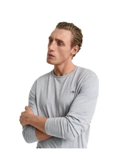 Gant Herren Longsleeve in grau - Ausschnitt: Rundhals