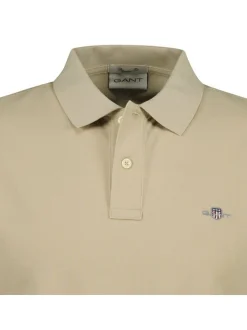 Gant Herren Poloshirt 1er Pack in beige - Ärmel: kurzarm
