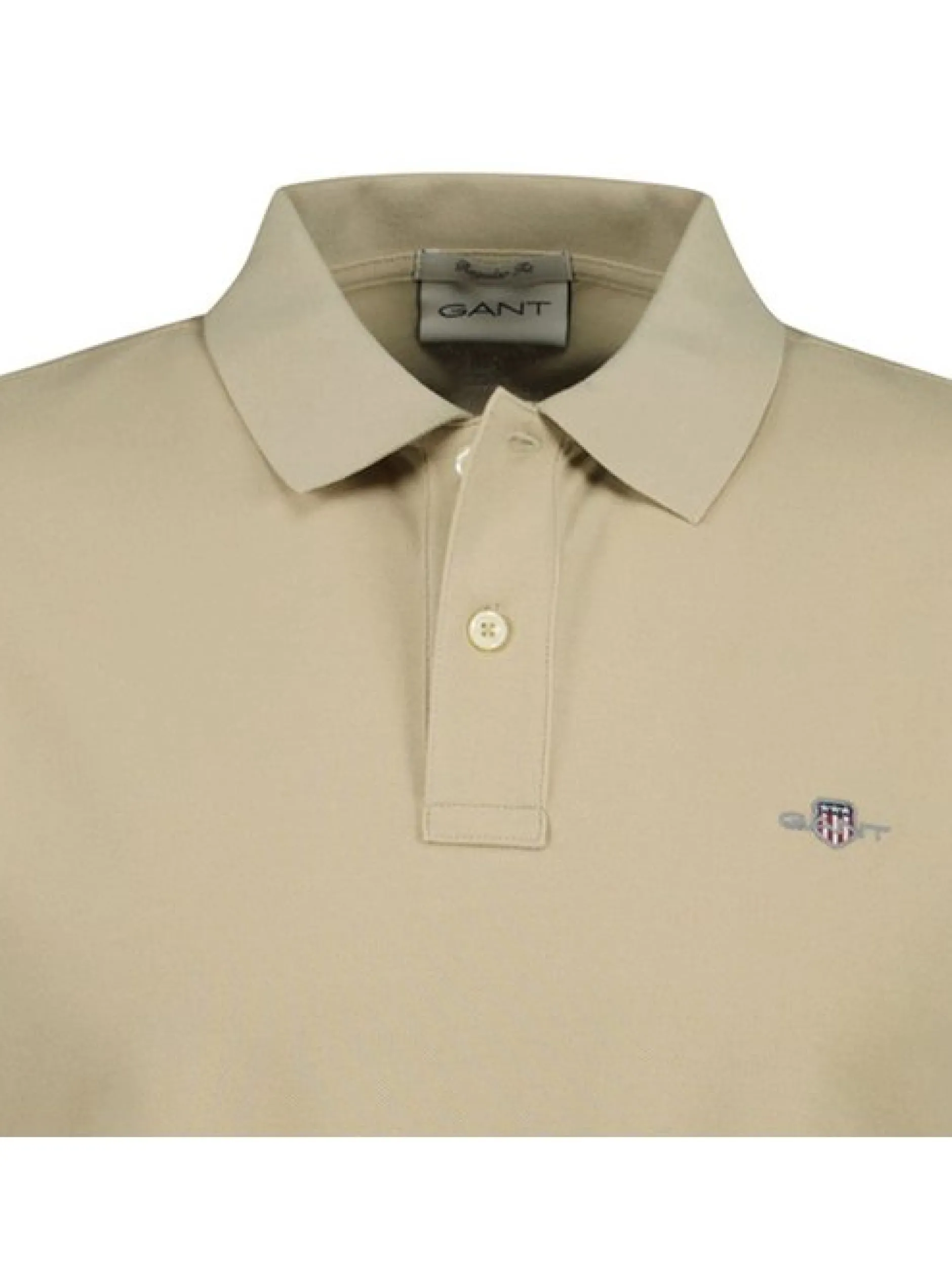 Gant Herren Poloshirt 1er Pack in beige - Ärmel: kurzarm