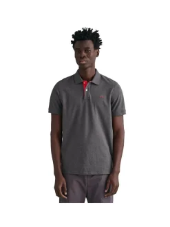 Gant Herren Poloshirt in anthrazit - Ärmel: kurzarm