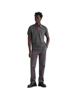 Gant Herren Poloshirt in anthrazit - Ärmel: kurzarm