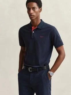 Gant Herren Poloshirt in marine - Ausschnitt: Polokragen