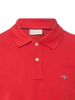 Gant Herren Poloshirt in rot - Ausschnitt: Polokragen