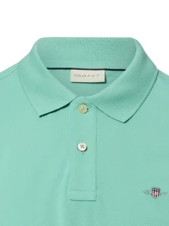Gant Herren Poloshirt in türkis - Ausschnitt: Polokragen