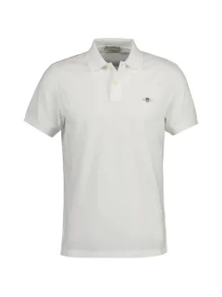 Gant Herren Poloshirt in weiß - Ausschnitt: Polokragen
