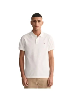 Gant Herren Poloshirt in weiß - Ausschnitt: Polokragen