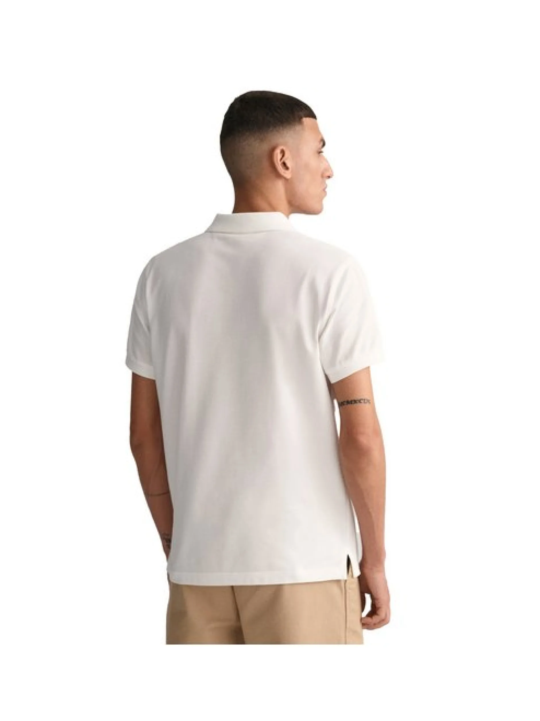 Gant Herren Poloshirt in weiß - Ausschnitt: Polokragen