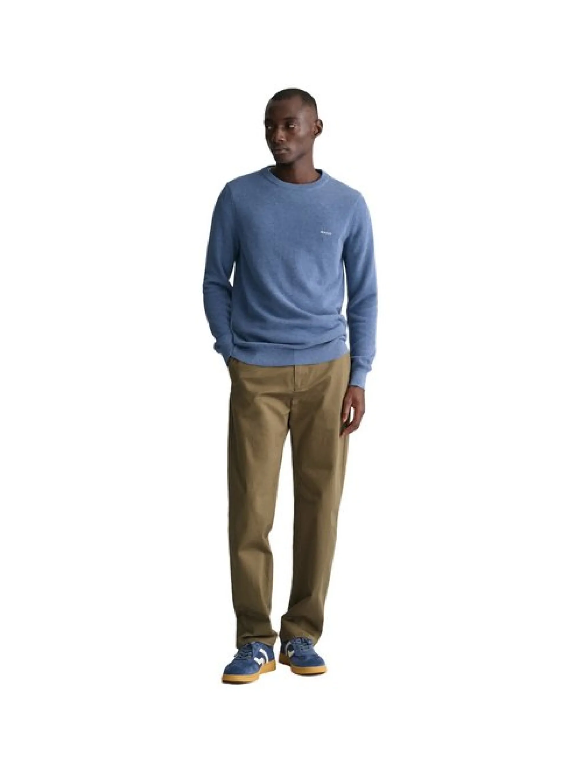 Gant Herren Strickpullover in blau - Ärmel: langarm