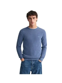 Gant Herren Strickpullover in blau - Ärmel: langarm