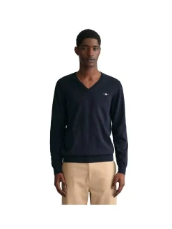 Gant Herren Strickpullover in blau - Ärmel: langarm