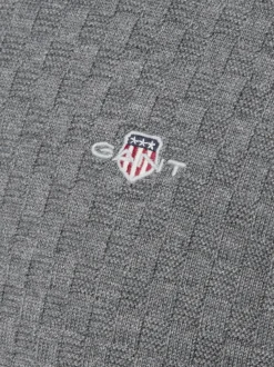 Gant Herren Strickpullover in grau - Ärmel: langarm