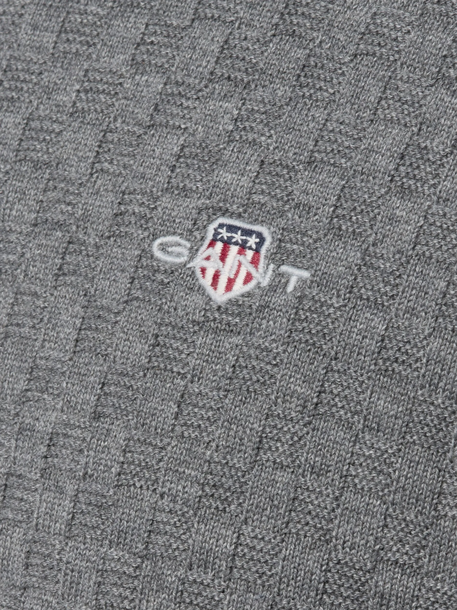 Gant Herren Strickpullover in grau - Ärmel: langarm