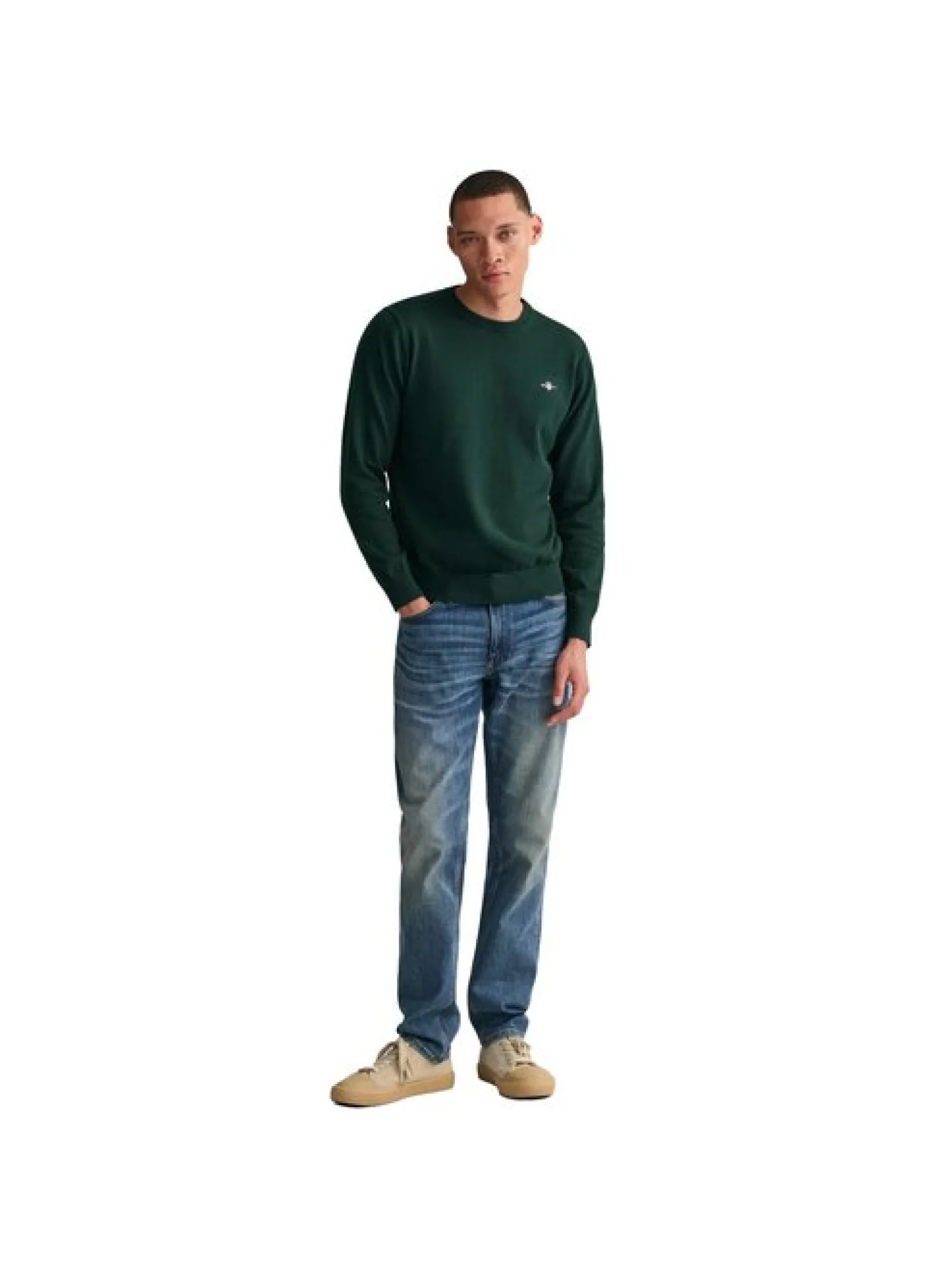 Gant Herren Strickpullover in grün - Ärmel: langarm