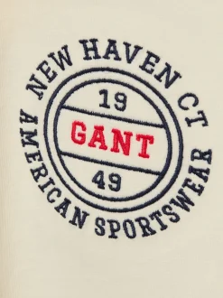 Gant Herren T-Shirt in beige - Ausschnitt: Rundhals
