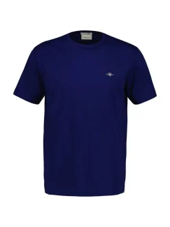 Gant Herren T-Shirt in blau - Ausschnitt: Rundhals