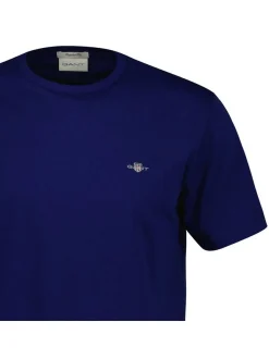 Gant Herren T-Shirt in blau - Ausschnitt: Rundhals