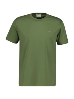 Gant Herren T-Shirt in grün - Ausschnitt: Rundhals