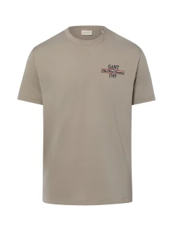 Gant Herren T-Shirt in taupe - Ausschnitt: Rundhals