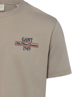 Gant Herren T-Shirt in taupe - Ausschnitt: Rundhals